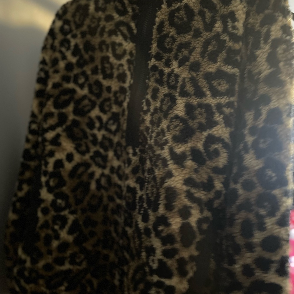 Leopard Print Fleece Jacket